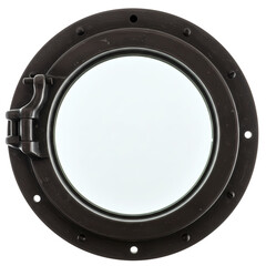 Obraz premium Bronze Ship Porthole, Vintage Round Window Frame, Nautical Element, Isolated PNG