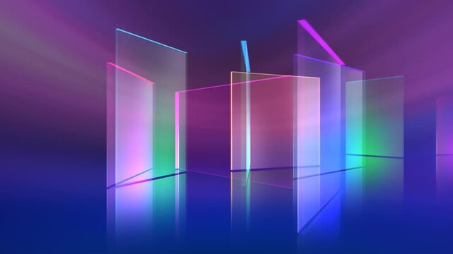 abstract futuristic loop background with colorful lights