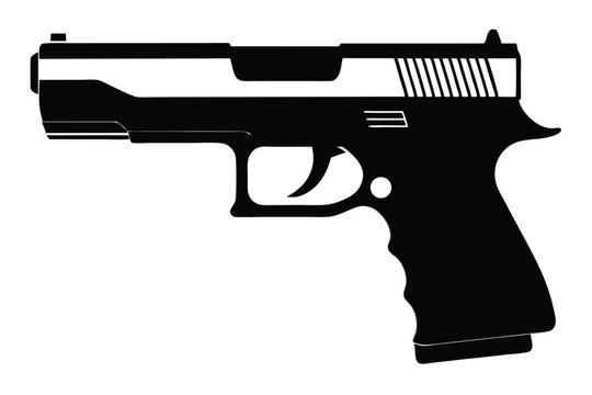 glock 17 silhouette line art vector illustration