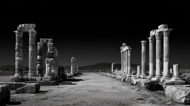Inspiring change and resilience, ancient columns stand tall in the dramatic ruins of Apamea, Syria.