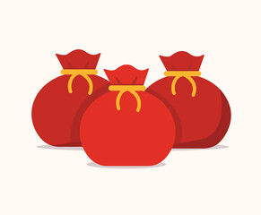 Red Money Bag vector illustration