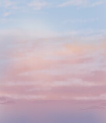 Obraz premium Serene Pastel Gradient Sky with Soft Clouds