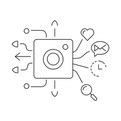 Instagram Algorithm Core Signals Icon. Vector Design