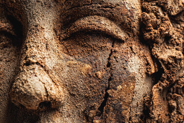 Close Up of an Ancient Weathered Sculpture