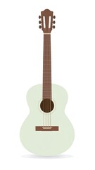 Naklejka premium A digital illustration of a pale green acoustic guitar