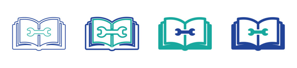 Obraz premium Learning Manual and Reading Guide Icon Design