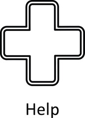 Obraz premium Line art icon of a cross on isolated transparent background silhouette