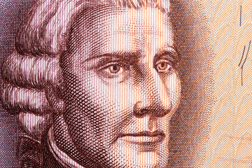 Jon Erichsen a closeup portrait from Icelandic money