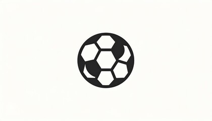 Obraz premium A minimalist black and white soccer ball icon on a plain background