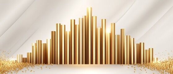 Obraz premium Gold market concept visualization financial growth trends luxury investment background golden data waves market insights