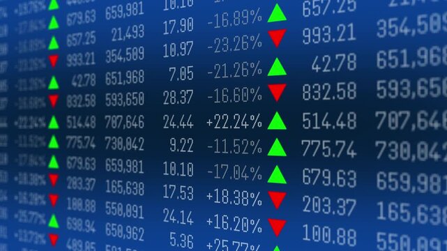 Digital Stock exchange screen display monitor global financial growth, investment analysis