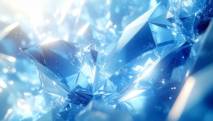 青いクリスタルの集合体背景