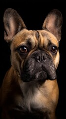 Obraz premium French bulldog studio portrait on black background
