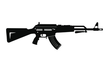 Fototapeta premium rifle silhouette line art vector illustration