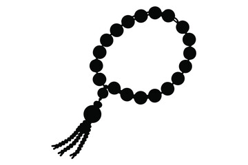 Naklejka premium prayer beads tasbeeh silhouette line art vector illustration