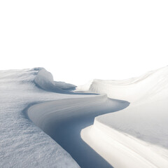 A serene snowy landscape with smooth dunes