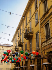 Residential buildings along via Paolo Sarpi in Milan, Italy