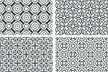set of four seamless ornamental decorative patterns 