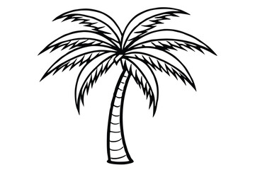 Obraz premium palm tree silhouette line art vector illustration