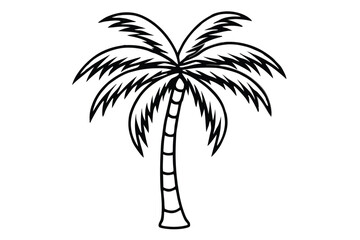 Obraz premium palm tree silhouette line art vector illustration
