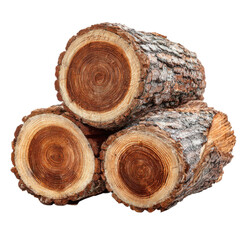 A stack of cut logs with visible tree rings