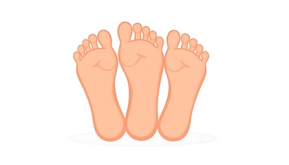 Obraz premium A simple illustration of three human feet