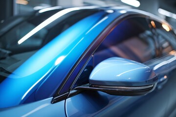 Naklejka premium High-performance Vehicle Window Tint Offers Heat Reduction and UV Protection in Automotive Detailing, Captured in 8K Resolution for Clarity