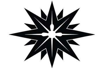 morning star silhouette line art vector illustration