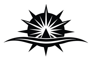 morning star silhouette line art vector illustration © kanchanrani