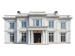 Fototapeta premium White Classical Mansion Isolated