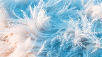Fototapeta premium Soft blue and white furry texture close up with light shining through