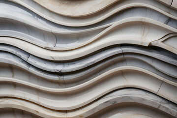 Wavy Marble and Cream Layers, Elegant Abstract Background Texture