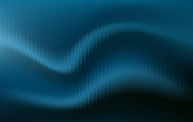 Obraz premium Abstract dark teal background features a hypnotic wavy pattern across vertical ridged textured bars creating motion.