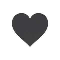 A solid black heart shape on a white background