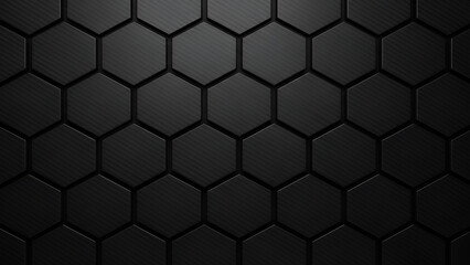 Dark hexagonal pattern with sleek black background