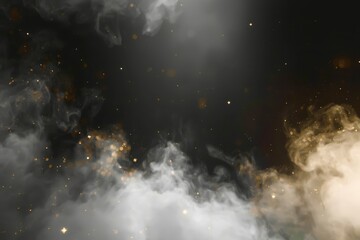 A black and white photo of smoke and fire with a lot of white and gray