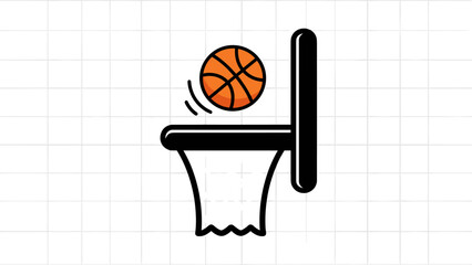 Basketball Scoring A Goal In A Hoop Icon © deart_logo