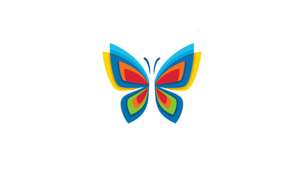 Colorful Layered Abstract Butterfly Logo Design