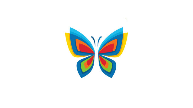 Colorful Layered Abstract Butterfly Logo Design