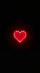 red heart on black background