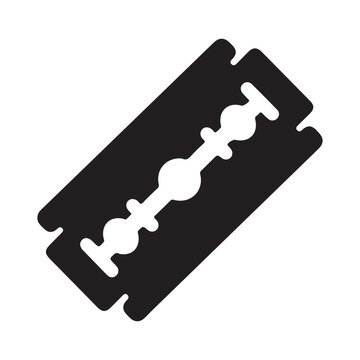 Black silhouette razor blade icon
