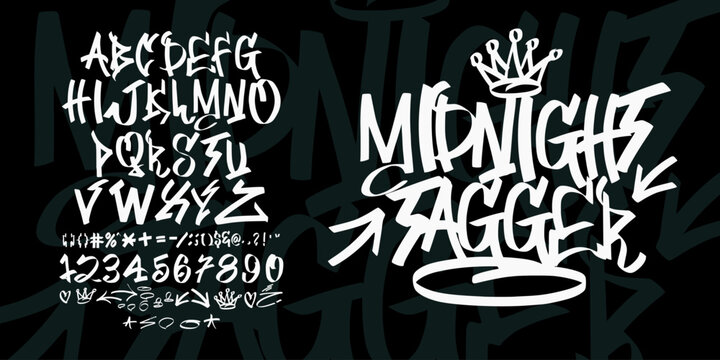 Midnight Tagger is a raw and expressive graffiti handwritten font inspired by night street culture and urban tag writing. Featuring rough marker strokes and dynamic letterforms, this font is perfect f