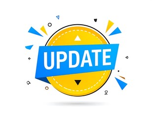 A vibrant graphic illustration with a yellow circle and blue banner