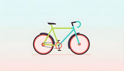 Fototapeta premium Isolated vintage red bicycle on white and blue backgrounds featuring sports wheels and pedals for cycling transport
