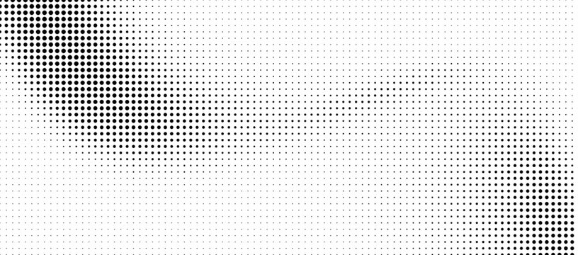 Abstract Black and White Halftone Dot Gradient Background Texture