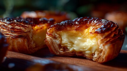 Portuguese Custard Tart with Flaky Crust and Creamy Filling