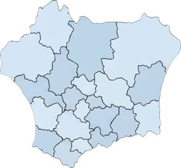 Obraz premium Abstract vector map illustrating administrative divisions and regional territories
