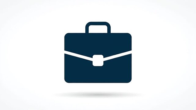 Briefcase Minimalist Attache Case Flat Design Icon Animation