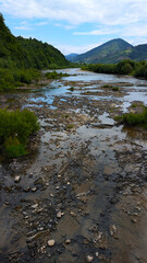 Mountain river in the Carpathian Mountains