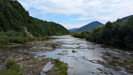 Mountain river in the Carpathian Mountains